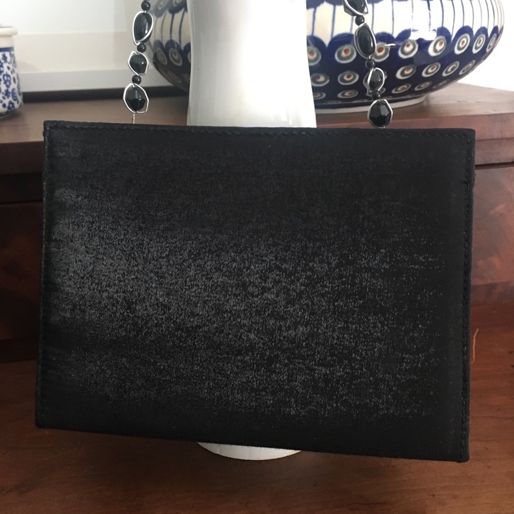 Prom ready! Black satin clutch.